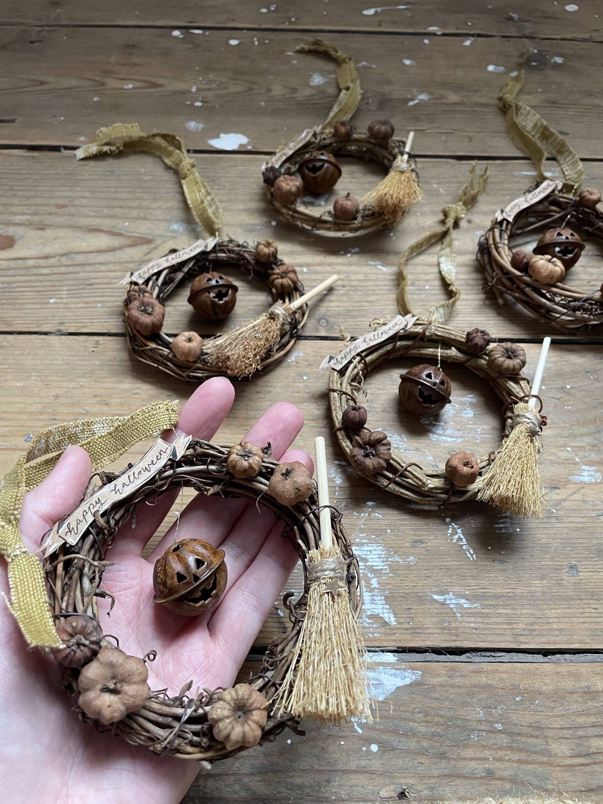 Rustic Mini Wreath Mini Rustic Halloween Wreath - What Katy Did Next